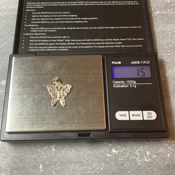 Sterling Silver Small Butterfly Pendant or Charm - Picture 14 of 16